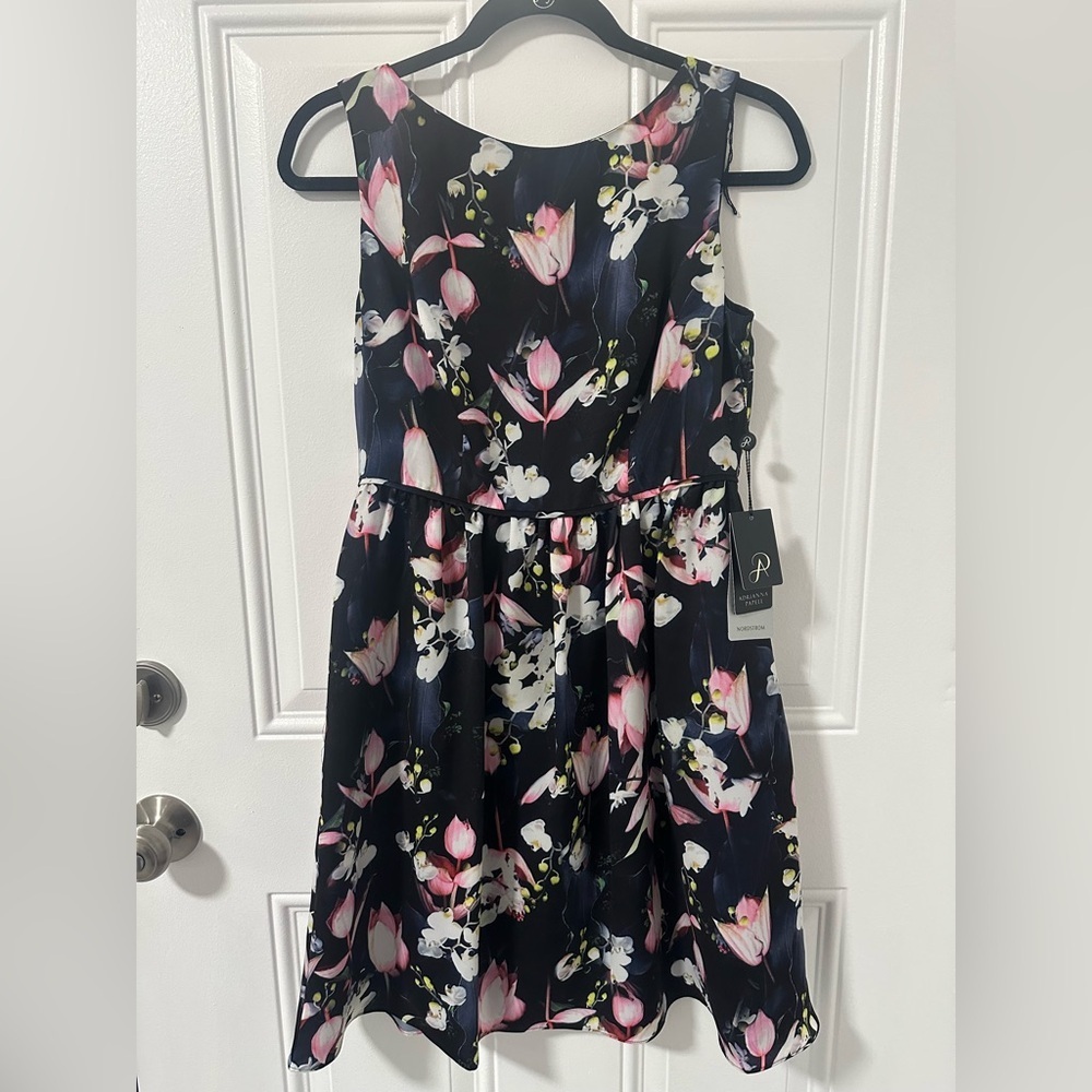 Adrianna Papell Floral Fit & Flare Dress NWT 4P Petite
